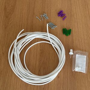 Lampepakke 3: Lampe på væg/loft Muret/beton m 10m hvid ledn