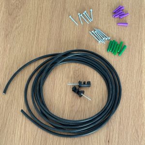 Lampepakke 4: Lampe på væg/loft Muret/beton m 10m sort ledn